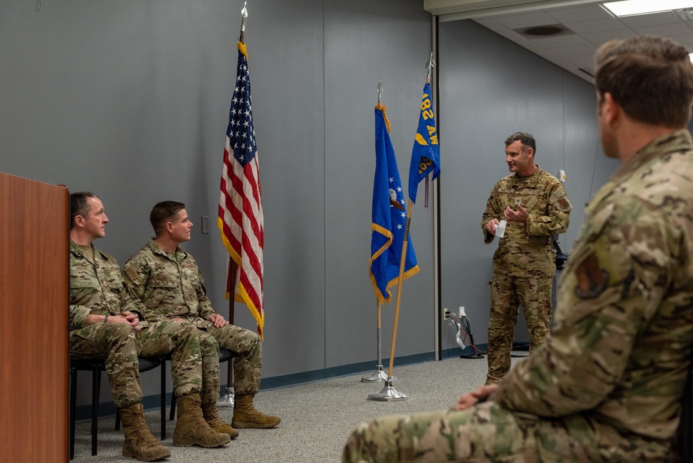 Maj. Christopher Schutte receives command of the 169th Air Support Operations Squadron Feb. 2, 2023