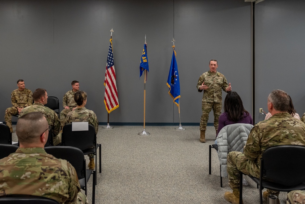 Maj. Christopher Schutte receives command of the 169th Air Support Operations Squadron Feb. 2, 2023