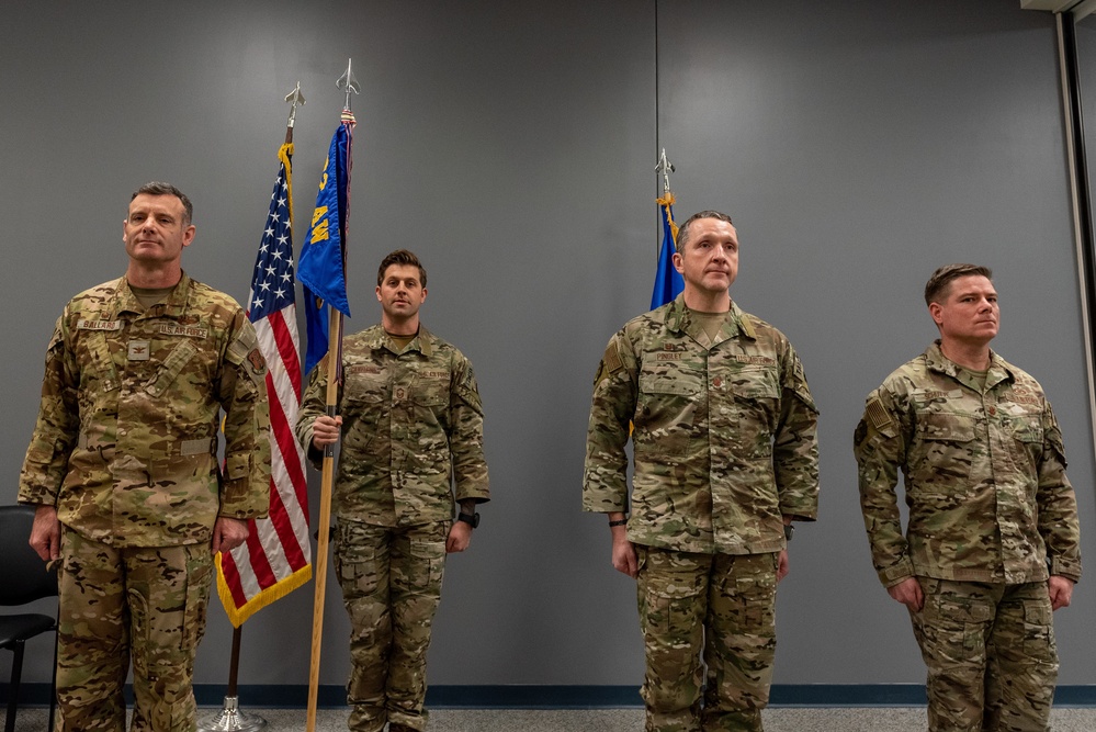 Maj. Christopher Schutte receives command of the 169th Air Support Operations Squadron Feb. 2, 2023