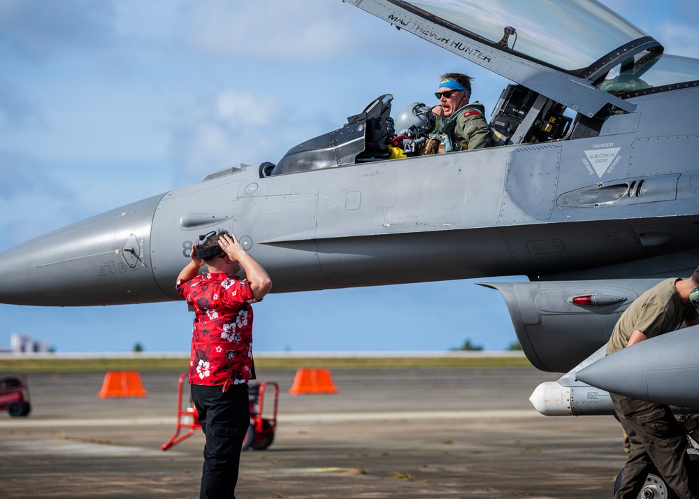 Misawa AB F-16s land in Guam for CN23