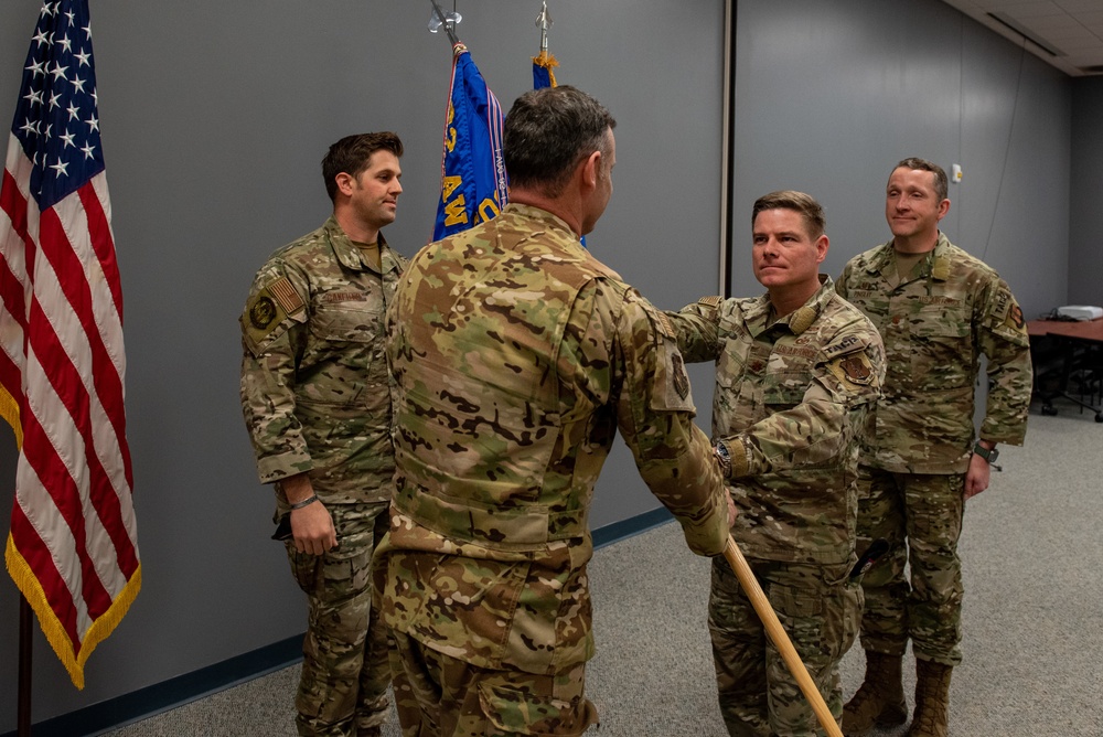 Maj. Christopher Schutte receives command of the 169th Air Support Operations Squadron Feb. 2, 2023