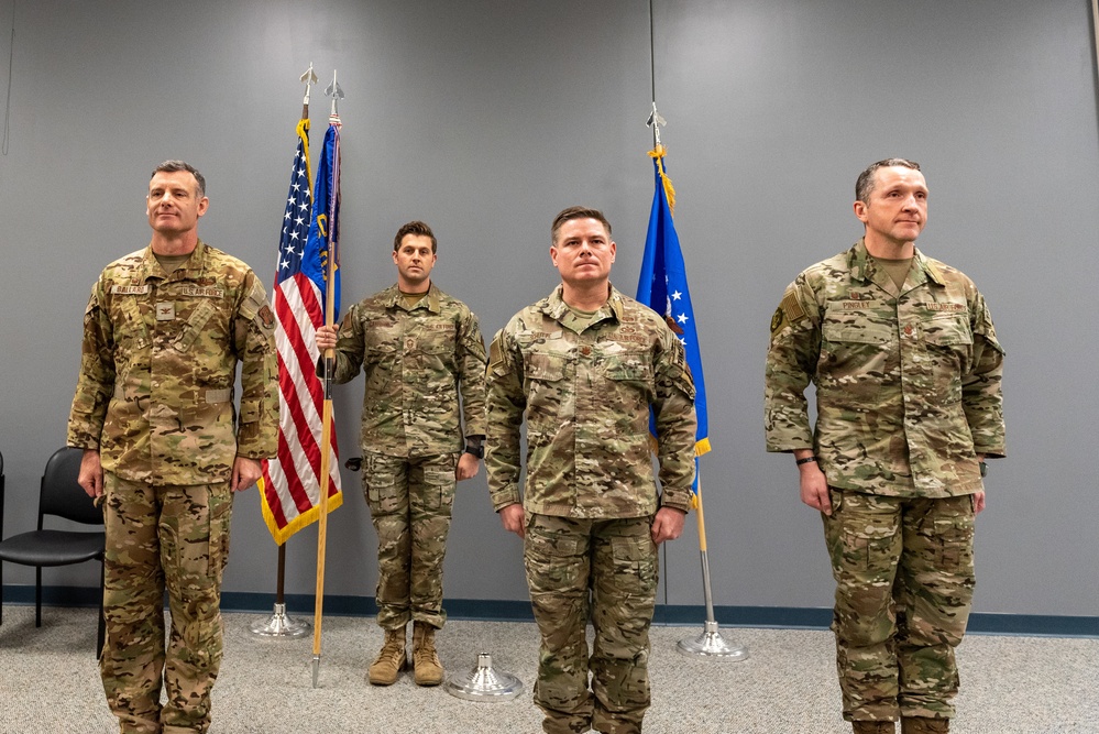 Maj. Christopher Schutte receives command of the 169th Air Support Operations Squadron Feb. 2, 2023