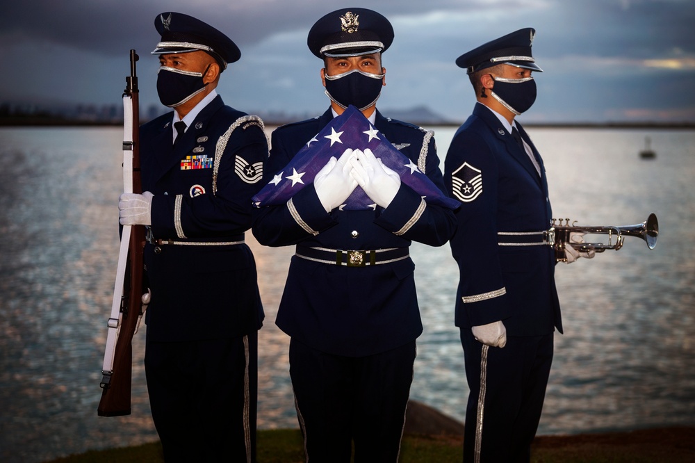 Honor Guard During Hawaii Sunrise