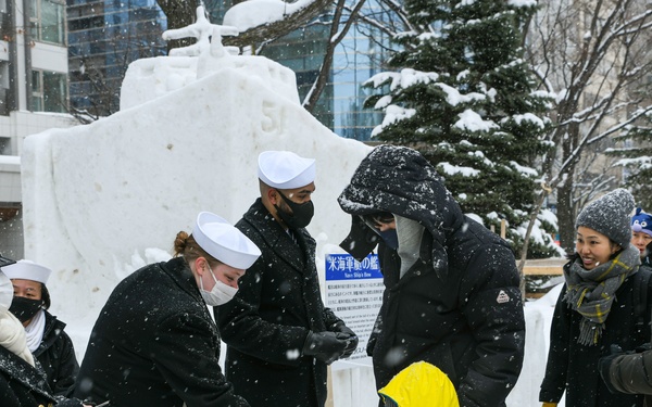 Naval Air Facility Misawa Snow Team Completes Sculpture