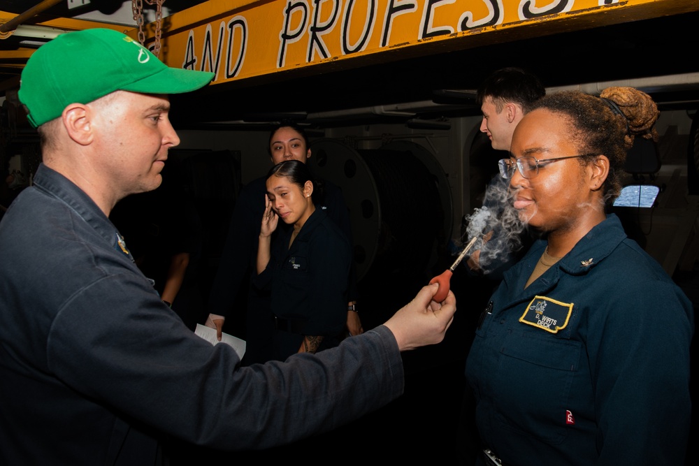 U.S. Navy Sailors Get Respirator Fit Tested