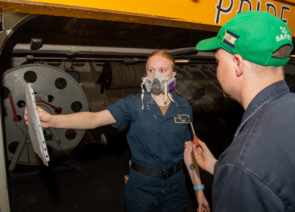 U.S. Navy Sailor Get Respirator Fit Tested