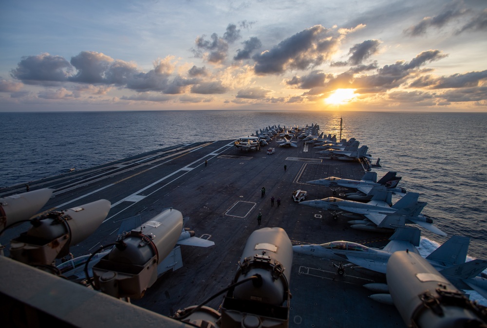 DVIDS - Images - Nimitz Sailing During Sunset [Image 7 of 10]