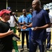 USCGC Spencer (WMEC 905) plays volleyball with members of the Western Naval Command and Naval Dockyard Limited