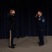 U.S. Army Maj. Dustin Petersen promotes Master Sgt. Brandan Trehal