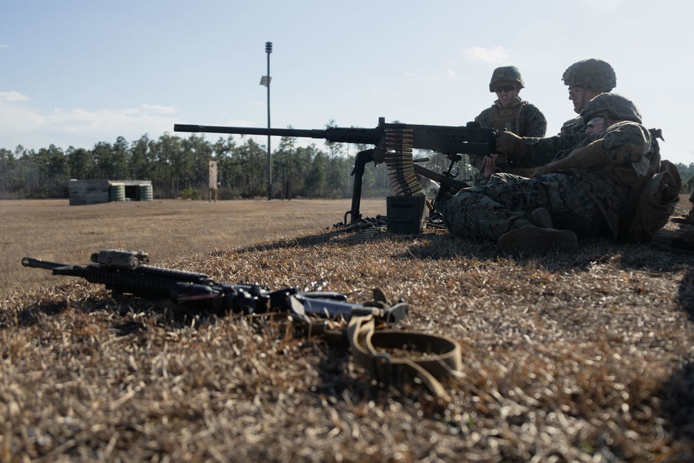 U.S. Marines with Combat Logistics Regiment 2 Conduct Live Fire Machine Gun Range