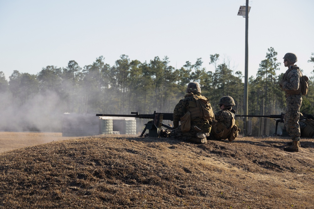 U.S. Marines with Combat Logistics Regiment 2 Conduct Live Fire Machine Gun Range