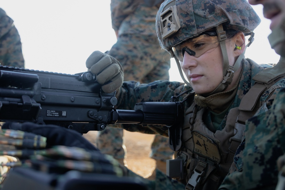 U.S. Marines with Combat Logistics Regiment 2 Conduct Live Fire Machine Gun Range