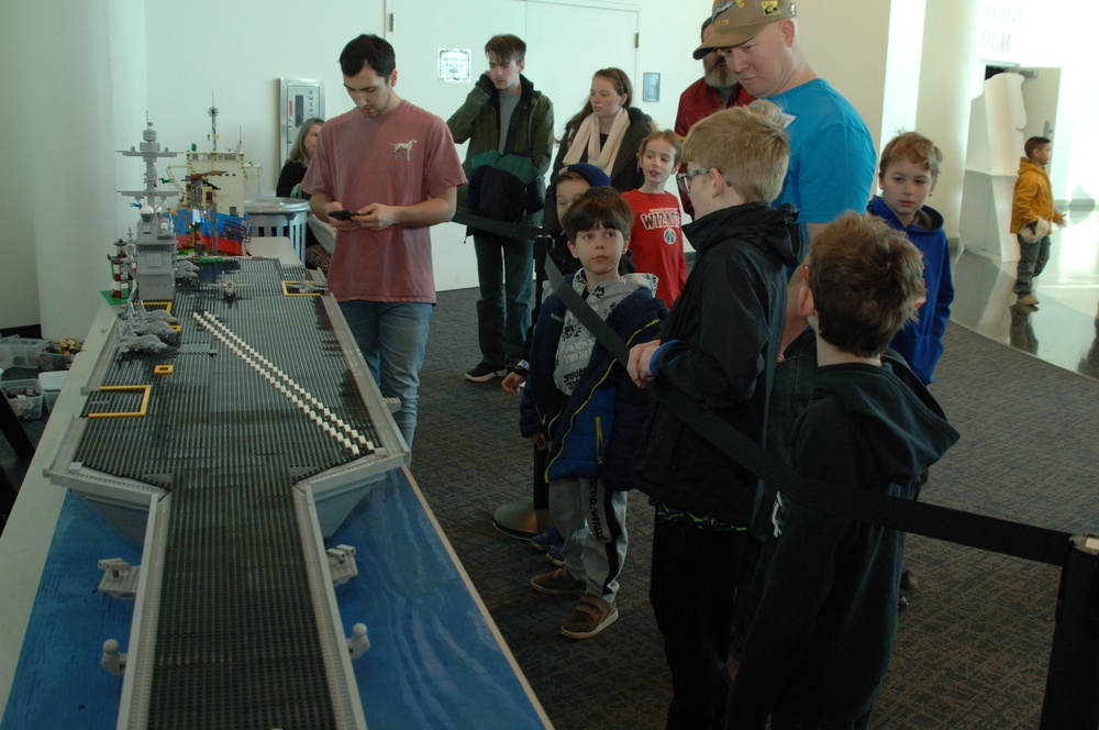USS Gerald R. Ford (CVN 78) LEGO shipmodel at Naval Museum's LEGO Shipbuilding event