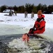 Airmen jump in icy Fort McCoy lake for January cold-water immersion training