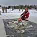 Airmen jump in icy Fort McCoy lake for January cold-water immersion training