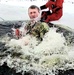 Airmen jump in icy Fort McCoy lake for January cold-water immersion training