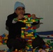 Visitor builds Yoda character with DUPLO blocks