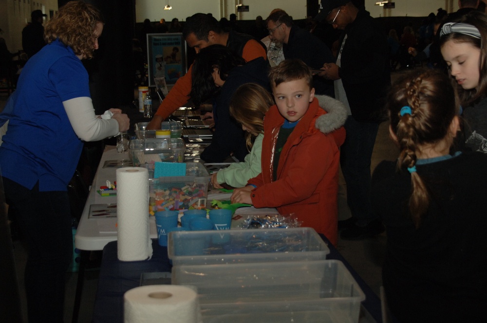 Visitors build LEGO ship models during Naval Museum's 12th Annual Brick by Brick: LEGO Shipbuilding event