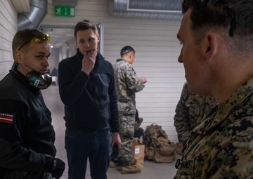 FASTEUR Marines and Latvian Internal Security Bureau Practice Pistol Marksmanship