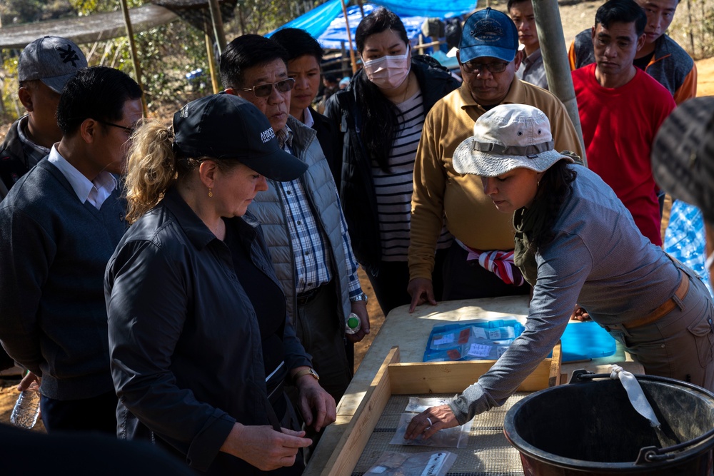 U.S. Embassy personnel and Laos officials visit recovery mission site