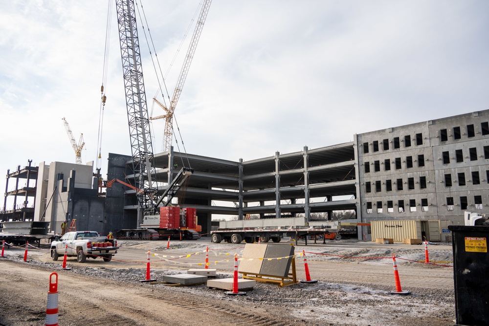 Construction continues at the site of the Louisville VA Medical Center Feb. 1, 2023.