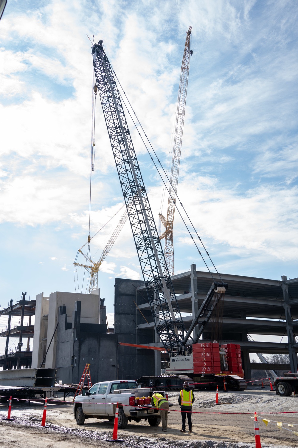 Construction continues at the site of the Louisville VA Medical Center Feb. 1, 2023.