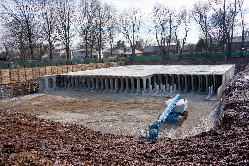 Construction continues at the site of the Louisville VA Medical Center Feb. 1, 2023.