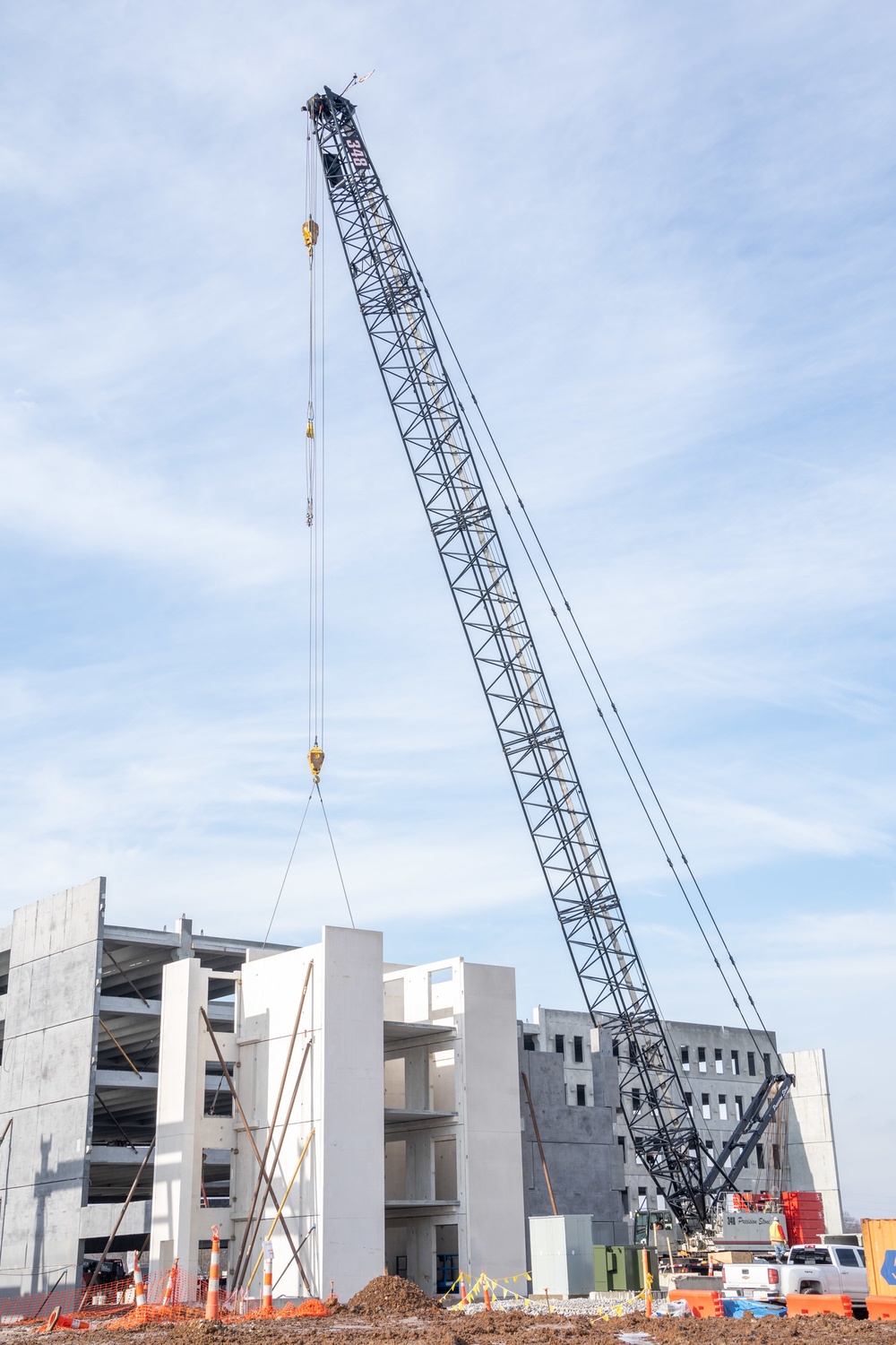 Construction continues at the site of the Louisville VA Medical Center Feb. 1, 2023.