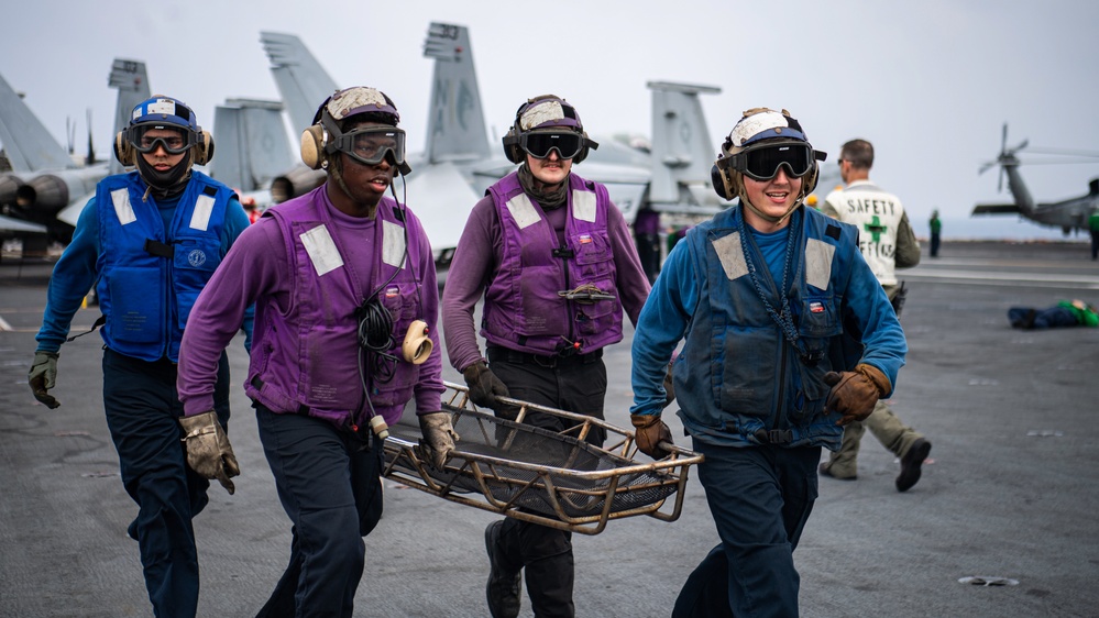 Sailors Participate In A Mass Casualty Drill