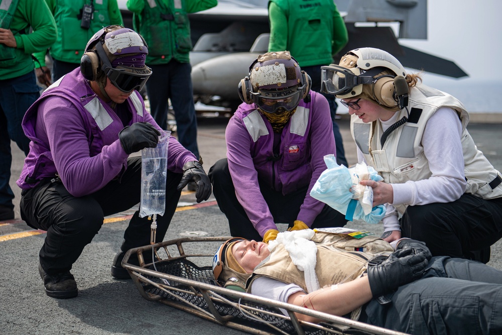 Sailors Participate In A Mass Casualty Drill