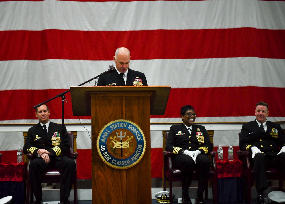 Naval Station Norfolk Holds Change of Command Ceremony