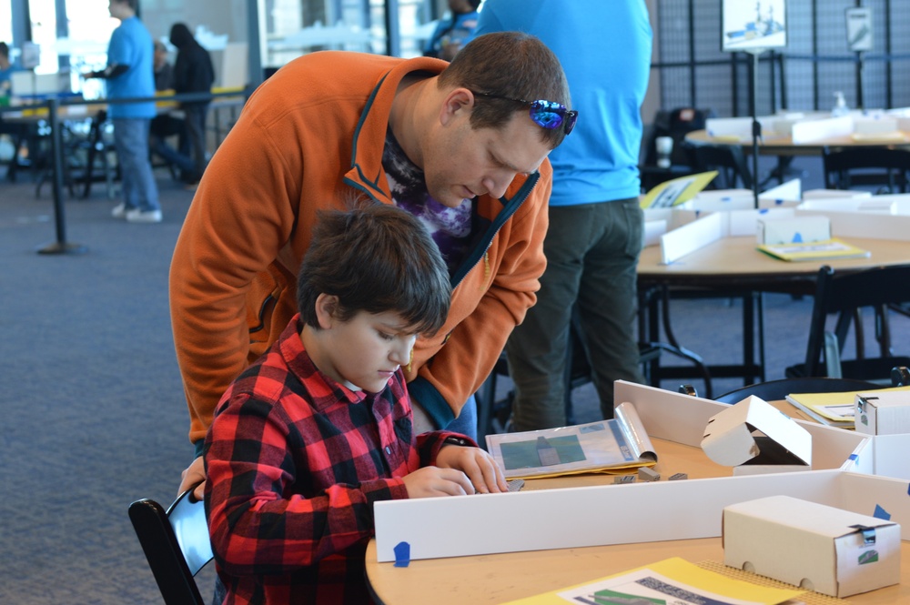 Visitors build LEGO ship models during Naval Museum's 12th Annual Brick by Brick: LEGO Shipbuilding event