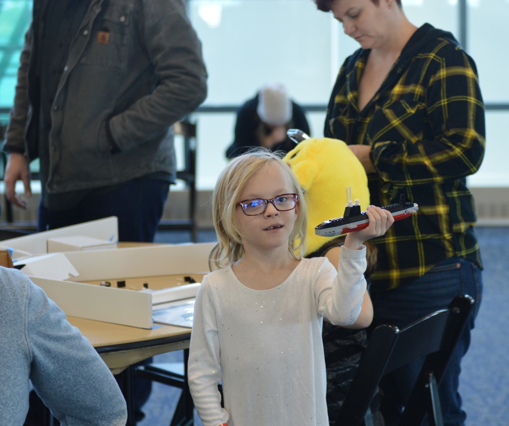 Visitors build LEGO ship models during Naval Museum's 12th Annual Brick by Brick: LEGO Shipbuilding event