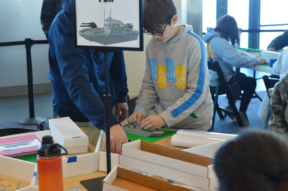 Visitors build LEGO ship models during Naval Museum's 12th Annual Brick by Brick: LEGO Shipbuilding event