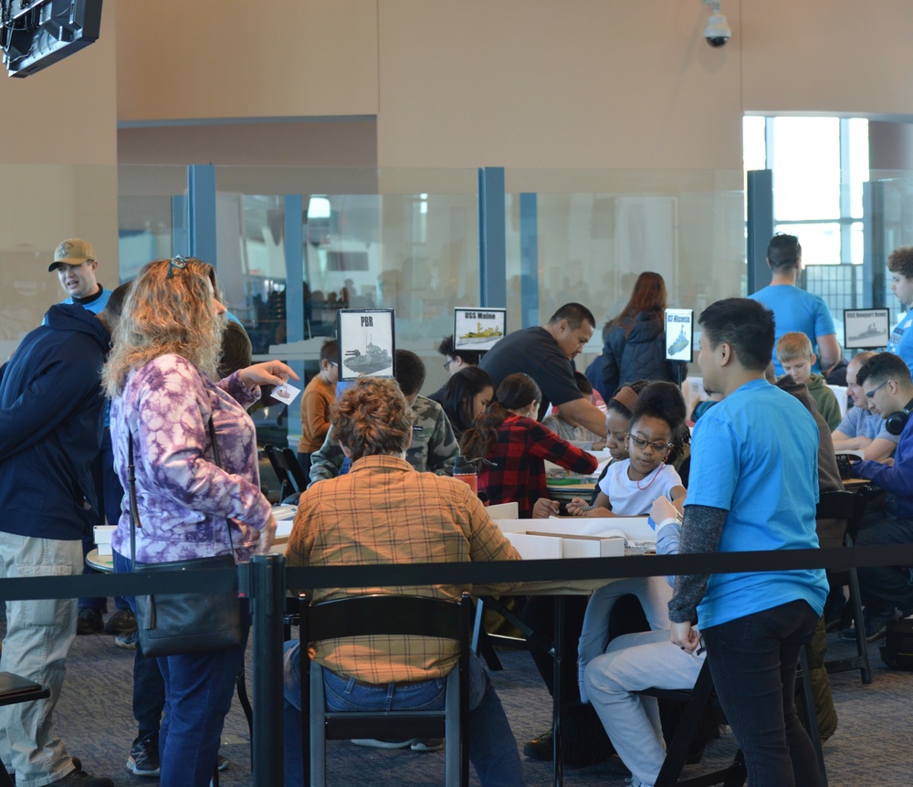 Visitors build LEGO ship models during Naval Museum's 12th Annual Brick by Brick: LEGO Shipbuilding event