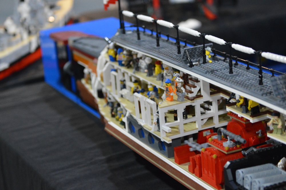 Visitors build LEGO ship models during Naval Museum's 12th Annual Brick by Brick: LEGO Shipbuilding event