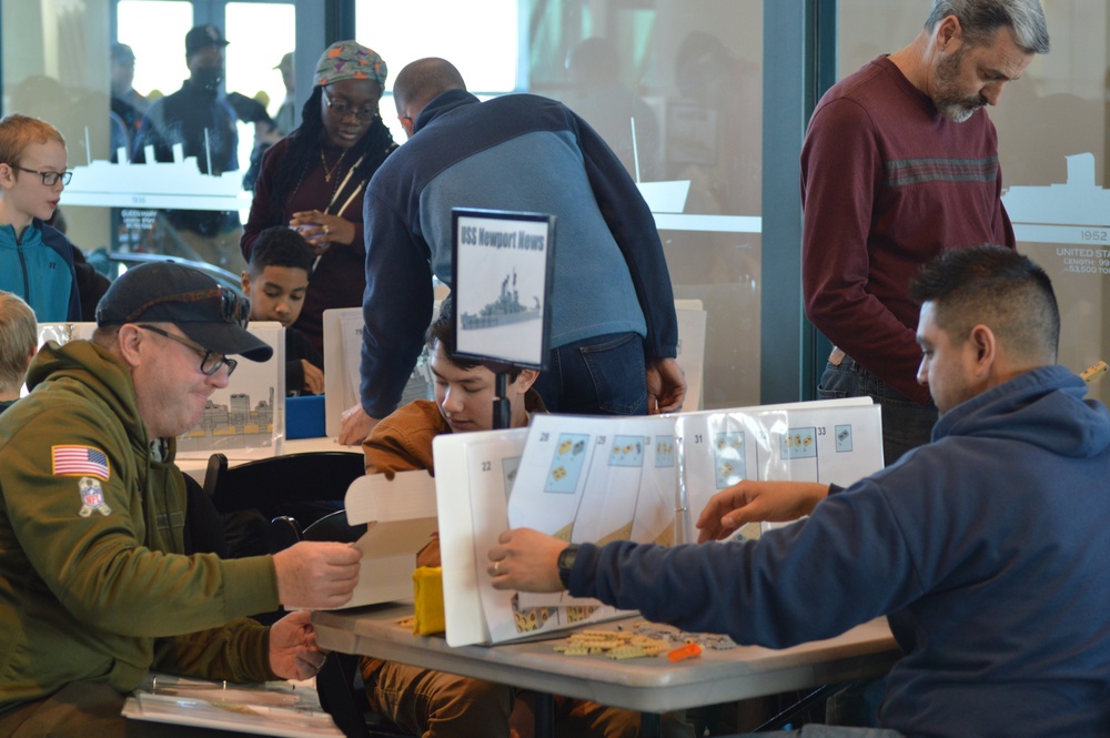 Visitors build LEGO ship models during Naval Museum's 12th Annual Brick by Brick: LEGO Shipbuilding event