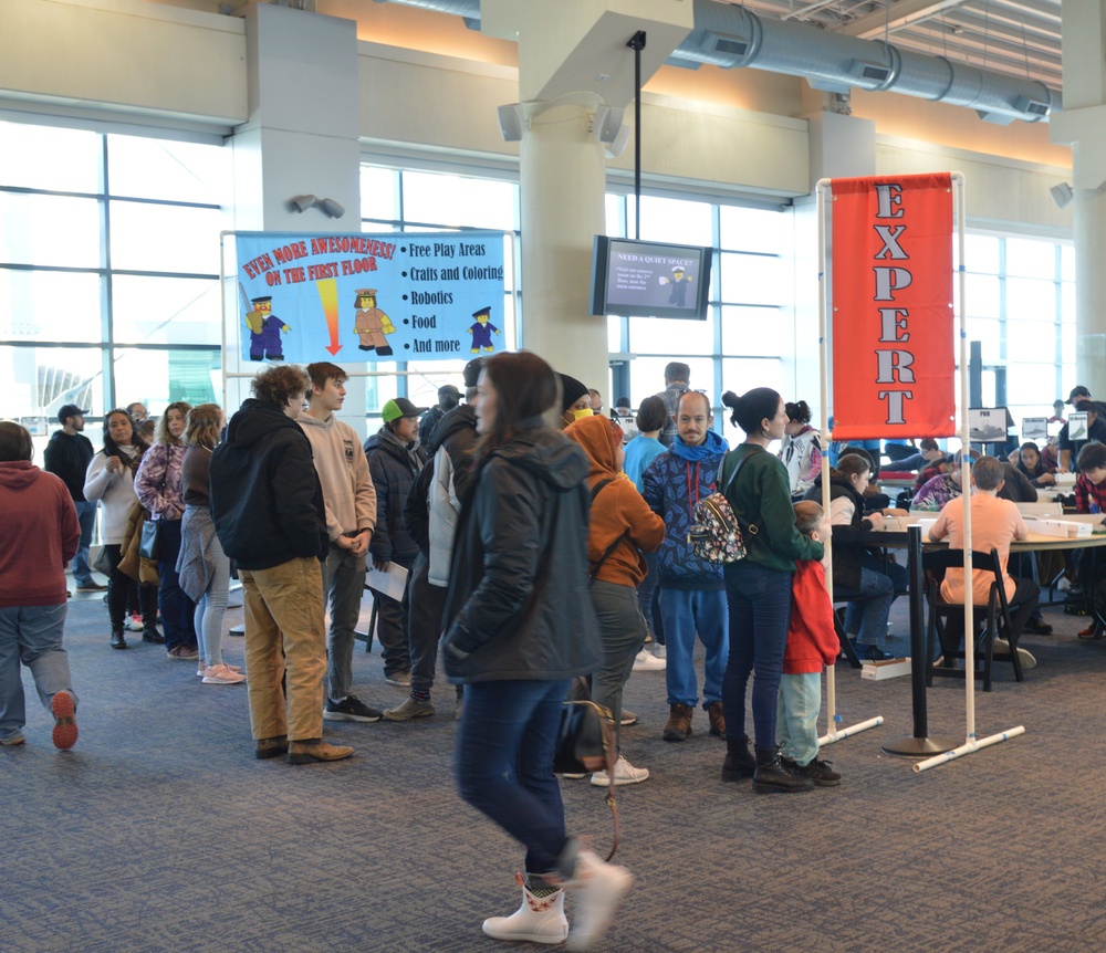 Visitors build LEGO ship models during Naval Museum's 12th Annual Brick by Brick: LEGO Shipbuilding event