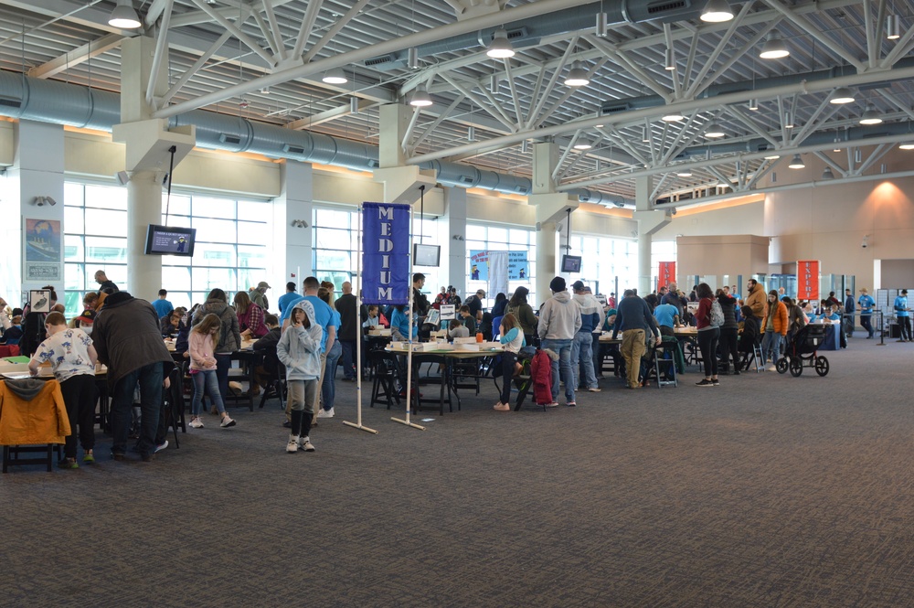 Visitors build LEGO ship models during Naval Museum's 12th Annual Brick by Brick: LEGO Shipbuilding event