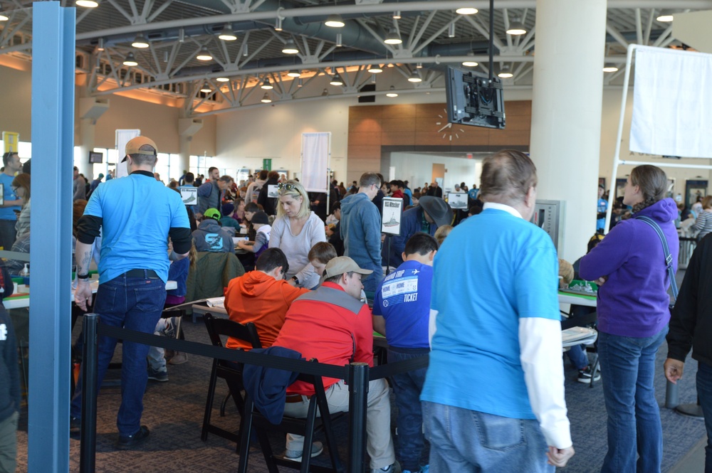 Visitors build LEGO ship models during Naval Museum's 12th Annual Brick by Brick: LEGO Shipbuilding event