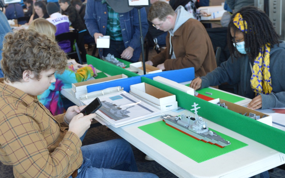 Visitors build LEGO ship models during Naval Museum's 12th Annual Brick by Brick: LEGO Shipbuilding event