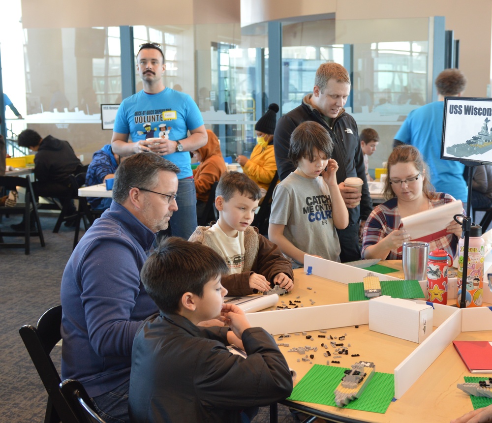 Visitors build LEGO ship models during Naval Museum's 12th Annual Brick by Brick: LEGO Shipbuilding event