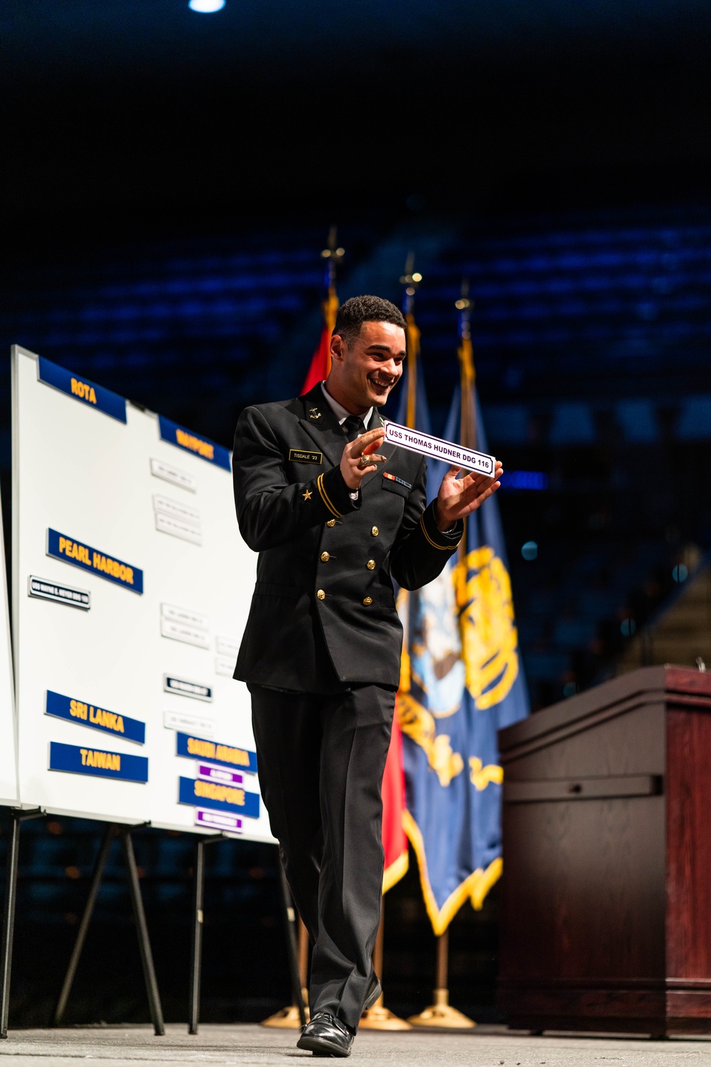 Future SWOs Select First Assignment During Ship Selection Night at U.S. Naval Academy