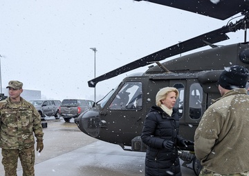 Latvian Minister of Defence tours FOS Lielvarde