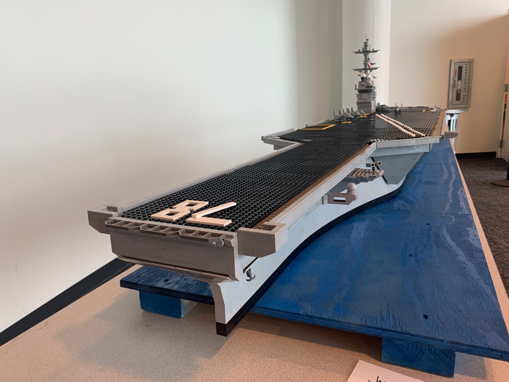 Large scale LEGO shipmodels on display at Naval Museum's LEGO Shipbuilding event