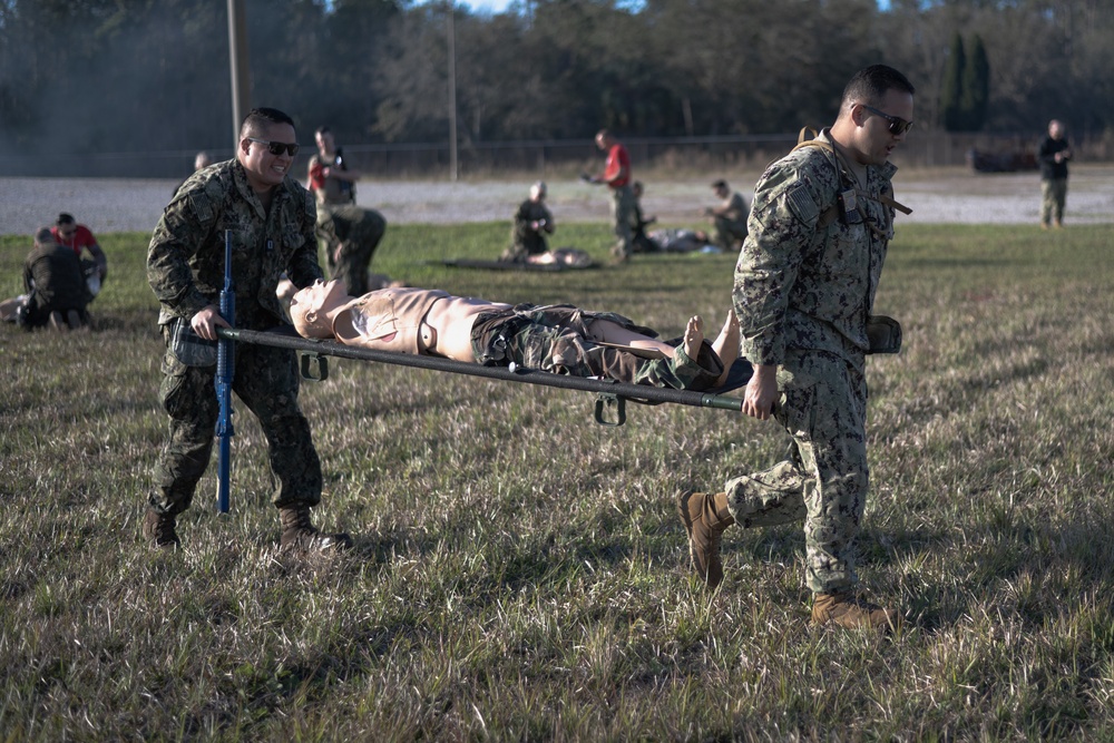 Navy corpsmen display TCCC skills during Operation Blue Horizon