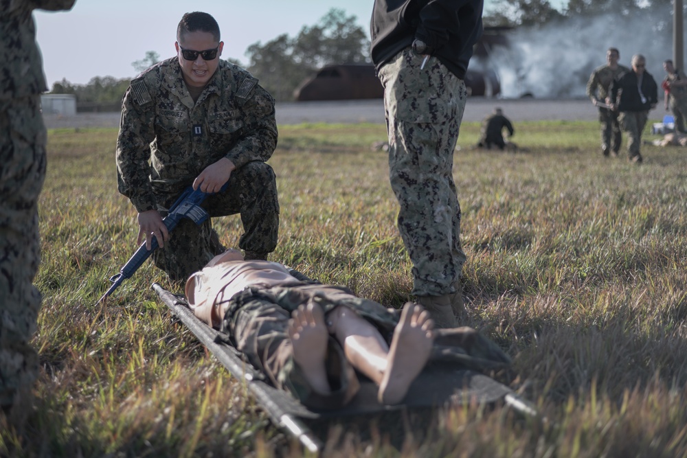 Navy corpsmen display TCCC skills during Operation Blue Horizon