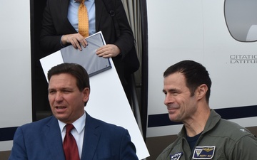 Governor Ron DeSantis transits NAS Whiting Field for Milton engagements