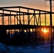 Sun sets on another day of February 2023 brigade headquarters construction at Fort McCoy