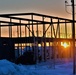 Sun sets on another day of February 2023 brigade headquarters construction at Fort McCoy